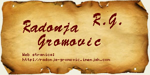 Radonja Gromović vizit kartica